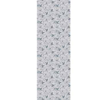Floral blue Hamptons pattern Bedroom Wallpaper - TenStickers