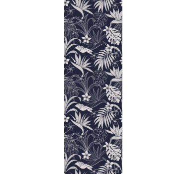 Gray tropical Hamptons pattern Bedroom Wallpaper - TenStickers