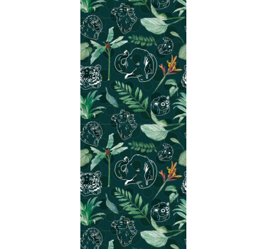 Animal Faces jungle wallpaper - TenStickers