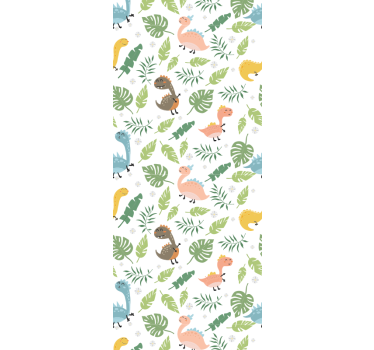 Baby jungle scene dinosaurs wallpaper - TenStickers