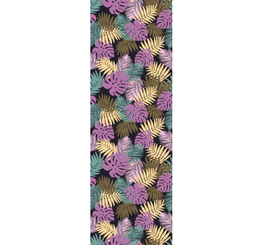 Colorful exotic foliage living room wallpaper - TenStickers
