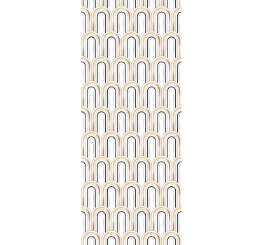 Stylish arch patterns living room wallpaper - TenStickers