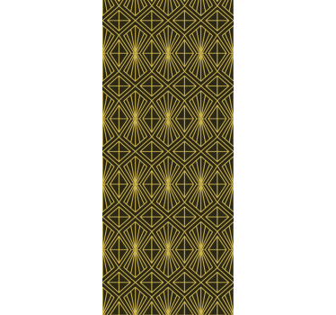 Geometric art deco pattern in gold Retro Wallpaper - TenStickers