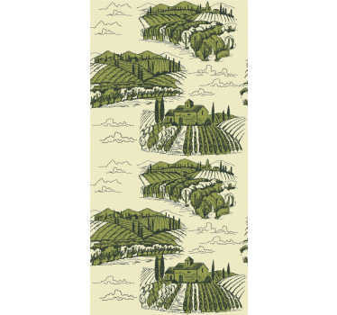 Rural scene Vintage wallpaper - TenStickers