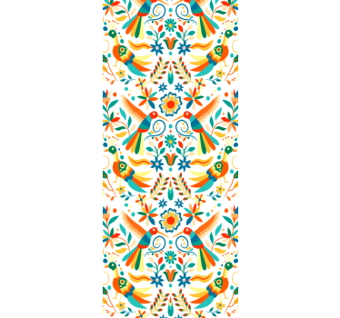 Mexican flower animals floral wallpaper - TenStickers