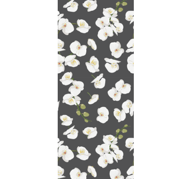 White orchids floral wallpaper - TenStickers