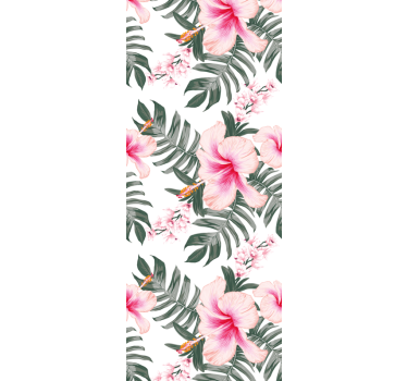 Orchid rose pattern floral wallpaper - TenStickers
