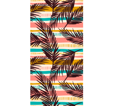 Exotic palm foliage living room wallpaper - TenStickers