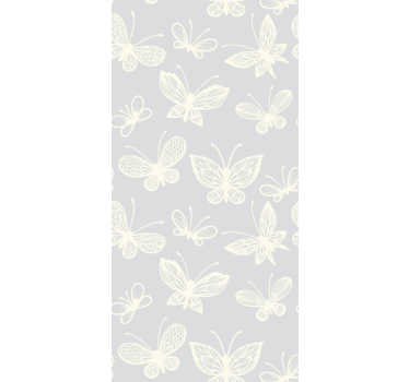Pink and white child pattern butterfly wallpaper - TenStickers