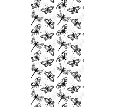 Black dragonflies butterfly wallpaper - TenStickers