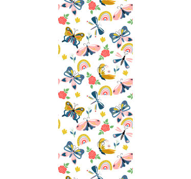Whimsical Nature Motif butterfly wallpaper - TenStickers