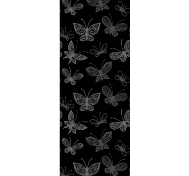 Dark butterfly pattern Toilet Wallpaper - TenStickers
