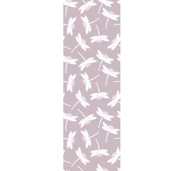 Purple dragonfly pattern butterfly wallpaper - TenStickers