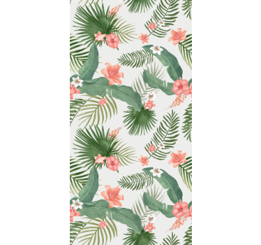 Floral Greenery Pattern jungle wallpaper - TenStickers