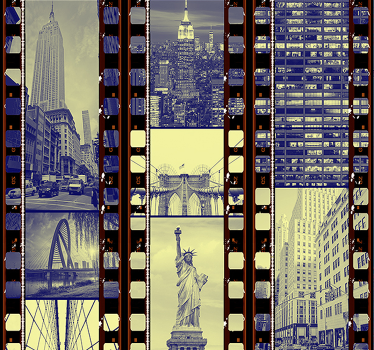 NY - Urban Collage New York Wallpaper - TenStickers
