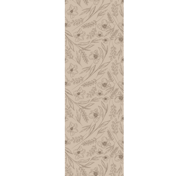 Taupe floral flower pattern wallaper - TenStickers