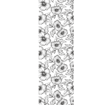 Mallow flower pattern wallpaper - TenStickers