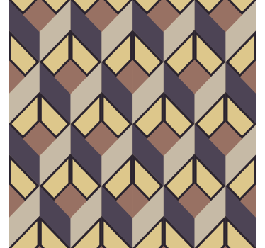 Retro design grey geometric living room wallpaper mural  - TenStickers