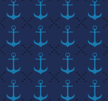 Navy blue anchors living room wallpaper - TenStickers