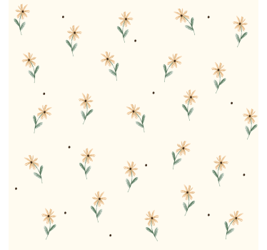 Yellow daisies Living room wallpaper - TenStickers