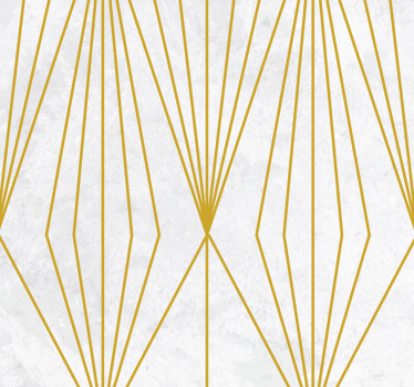 White And Gold Triangle Pattern Living Room Wallpaper - TenStickers