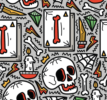 Skull Graffiti teenage bedroom wallpaper - TenStickers