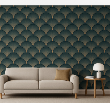 1920's Art Déco green fans vintage wallpaper - TenStickers
