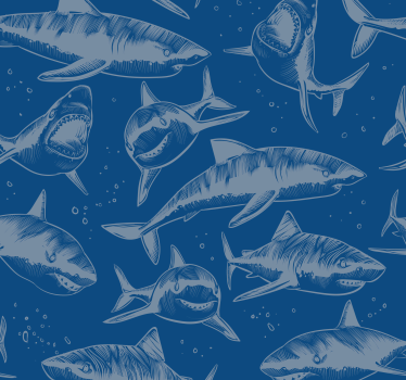 Furious Sharks Bedroom Wallpaper - TenStickers