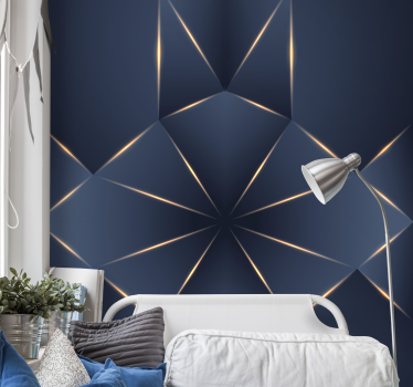 3D geometric figures  Bedroom Wallpaper - TenStickers