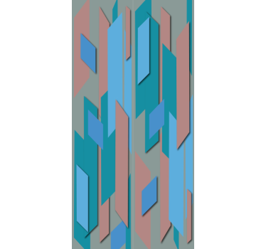 Abstract blue and pink shapes living room wallpaper - TenStickers