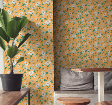 Nature Wallpaper Daisy Flower Yellow Background - TenStickers