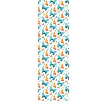 Orange and blue motif butterfly wallpaper - TenStickers