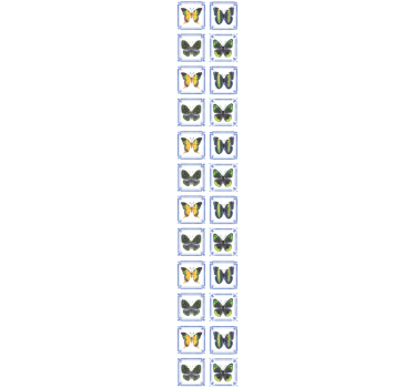 Blue Tile Pattern butterfly wallpaper - TenStickers