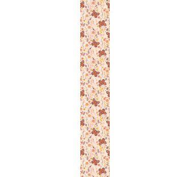 Butterfly wallpaper with pink flowers - TenStickers