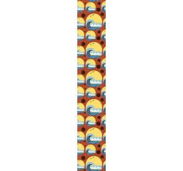 Sun, Beach and Wave Geometric wallpaper - TenStickers