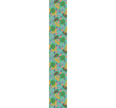 Tropical leaf scene living room wallpaper - TenStickers