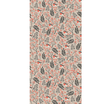 Birds and blooms living room wallpaper - TenStickers