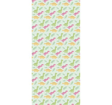 Pastel Dinosaur Pattern dinosaurs wallpaper - TenStickers