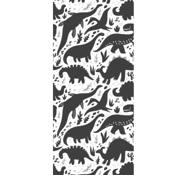 Playful Dinosaur Silhouettes dinosaurs wallpaper - TenStickers