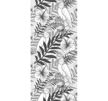 Floral Monochrome Sketch jungle wallpaper - TenStickers
