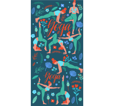 Yoga Poses Illustration nature wallpaper - TenStickers