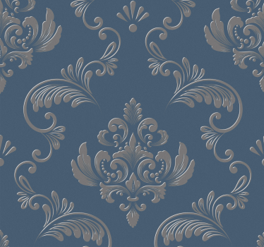 Blue and gold baroque design Vintage Wallpaper - TenStickers