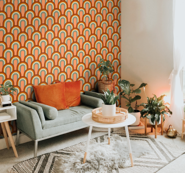 Rainbow like 70s' pattern vintage wallpaper - TenStickers