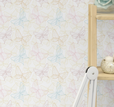 Butterfly wallpaper butterfly outlines - TenStickers