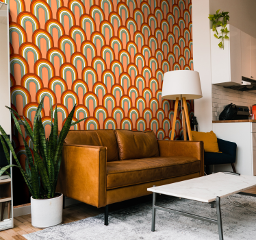 Rainbow like 70s' pattern vintage wallpaper - TenStickers