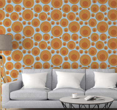 70's Sunshine Geometric Wallpaper - TenStickers
