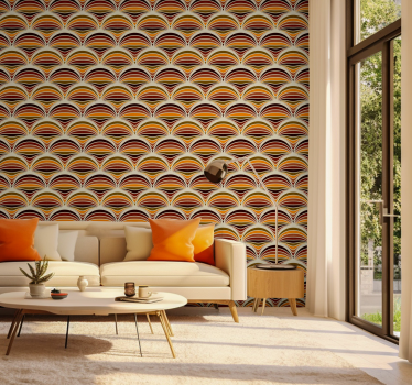70s pattern  Retro Wallpaper - TenStickers