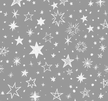Hand drawn Star  pattern on gray background wallpaper - TenStickers