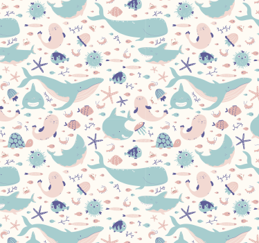 Dark and light blue sharks cool animal wallpaper - TenStickers