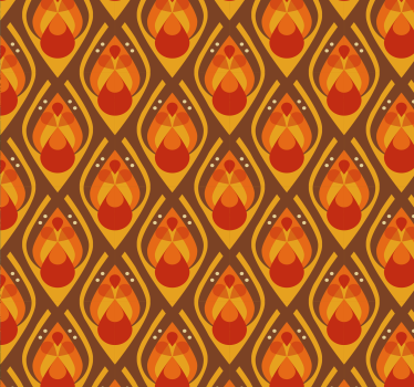 70's geometric illustrations vintage wallpaper - TenStickers